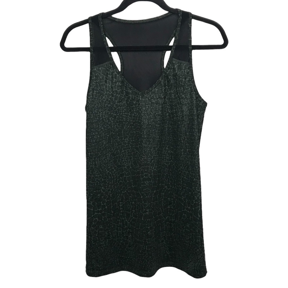 H Halston Studio Green Croc Mesh Tank Top Small
